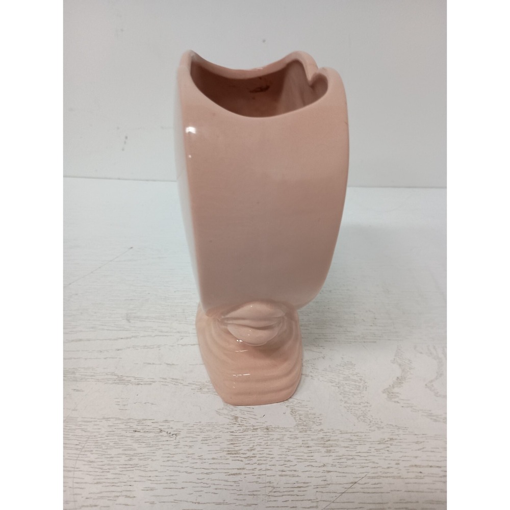 VTG Hull USA Pottery Pink Ceramic Dogwood Blossom Heart Vase Mid Century Modern - Picture 7 of 12